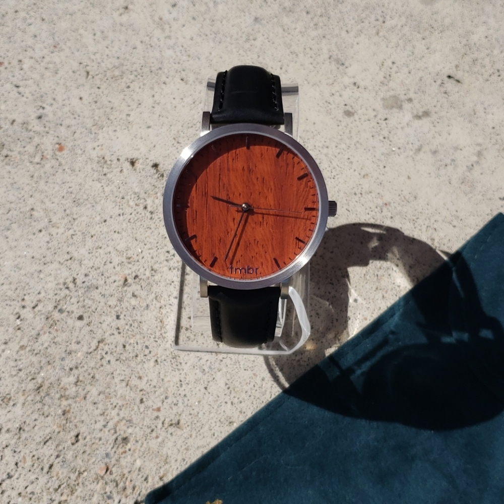 Tmbr Men's Watch with Wood-Grained Face